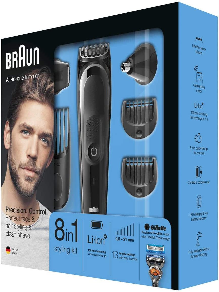 Braun Series X XT5100 Wet & Dry All-in-One Tool Electric Razor & Beard  Trimmer with 5 Attachments, black/silver